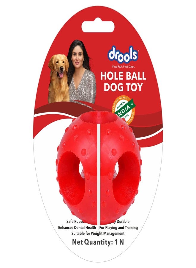 Drools Non-Toxic Rubber Toy for Dogs, Hole Ball (Medium) 7.6 cm Pack | Non Destructive Chewing | Enhance Dental Health | High Durability | Helps in Weight Management - Image 1